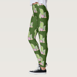 Aquarell-Kaktus-Topfpflanzen-Muster-Leggings Leggings