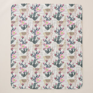 Aquarell-Kaktusmuster Sherpadecke
