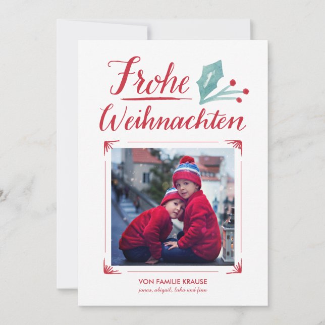 Aquarell & Kalligraphie | Frohe Weihnachten (Vorderseite)