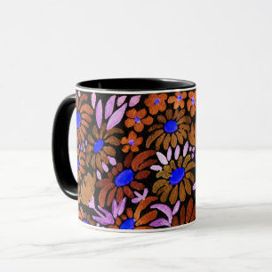 Aquarell-Kamille-Wiesenblumen-Blumenfeld Tasse