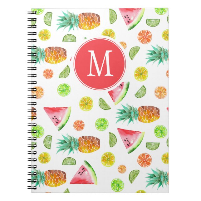 Aquarell-kandierte Frucht-Muster Notizblock (Vorderseite)