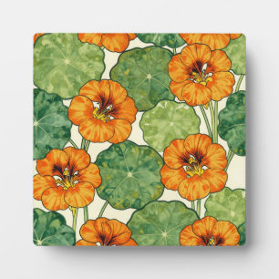 Aquarell-Kapuzinerkresse-Blumenmuster Fotoplatte