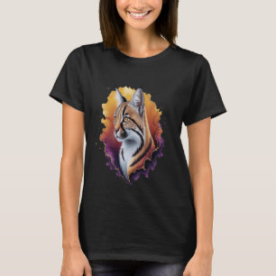 Aquarell Karakal Wildkatze Wildtier Tier Kunst Ca T-Shirt