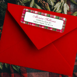 Aquarell Kariert Weihnachten CUSTOM Rücksendeadres