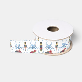 Aquarell-Karo-Nussknacker-Bär-Monogrammwappen Ripsband