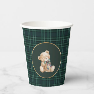 Aquarell-Karotuer Teddybär preppy-Baby-Party Pappbecher