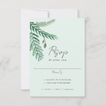 Aquarell-Karte mit kleiner Palme zur RSVP