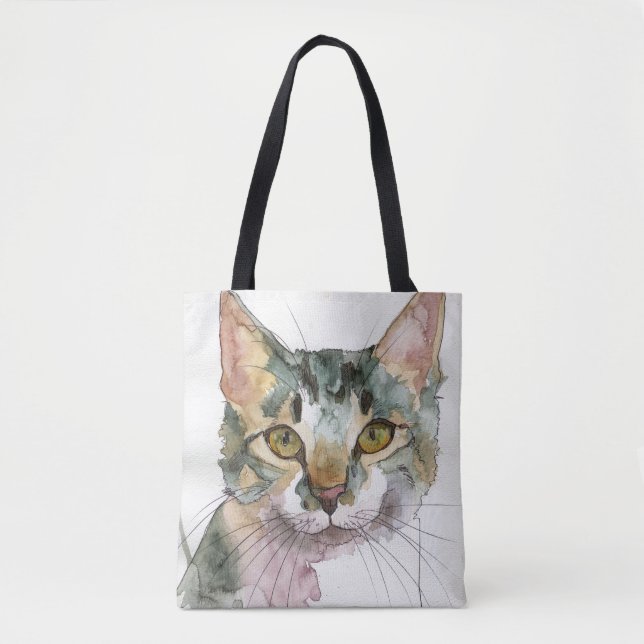 Aquarell-Katze Tasche (Vorderseite)