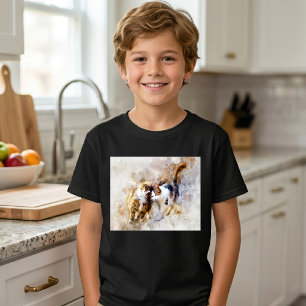 Aquarell-Katzen kuscheln in weicher abstrakter Kun T-Shirt