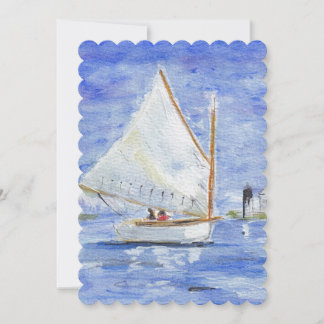Aquarell-Katzenboot Dankeskarte
