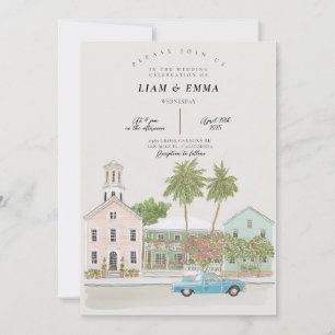 Aquarell KEY WEST Hochzeit Florida Keys  Einladung