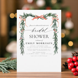 Aquarell-Kiefer-Bogen-Weihnachten-Brautjunggeselli Einladung