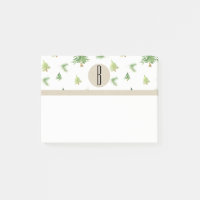 Aquarell-Kiefern Kraft rustikales Monogramm indivi