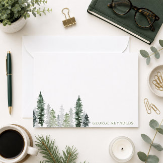 Aquarell Kiefernwald Mitteilungskarte