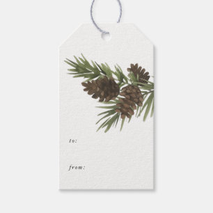 Aquarell-KieferSprigs, Weihnachtsgeschenk-Umbau Geschenkanhänger