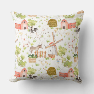 Aquarell Kinderzimmer Landtiere Kissen