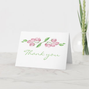Aquarell Kirschblüten-Blumen Danke leer