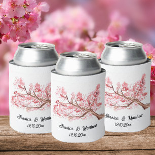 Aquarell-Kirschblüten-Blumen-Natur-Hochzeiten C Dosenkühler