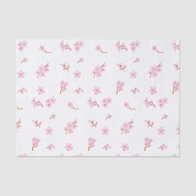 Aquarell-Kirschblüten-Blumen  Seidenpapier (Vorderseite)
