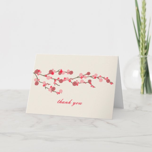 Aquarell-Kirschblüten danken Ihnen zu kardieren Dankeskarte (Vorderseite)