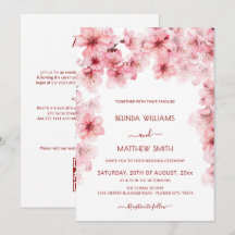 Aquarell-Kirschblüten-Hochzeit Alles-in-Einem