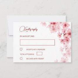 Aquarell-Kirschblüten-Hochzeit RSVP Karte