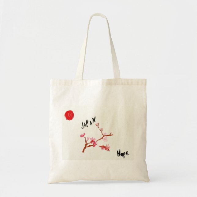 Aquarell-Kirschblüten-Japan-Hoffnung Tragetasche (Vorne)