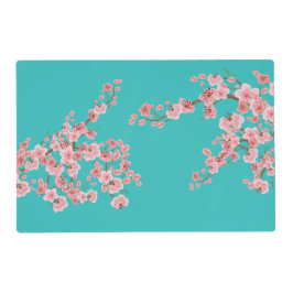 Aquarell-Kirschblüten-Platzsets Laminiertes Tischset