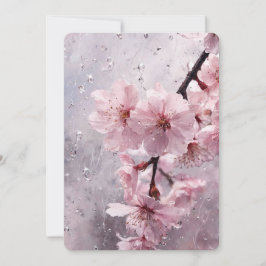 Aquarell-Kirschblüten-Rosa-Floral-Hochzeits-Einlad Einladung