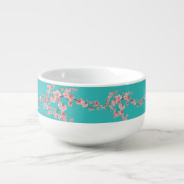 Aquarell-Kirschblüten-Suppen-Tasse Große Suppentasse
