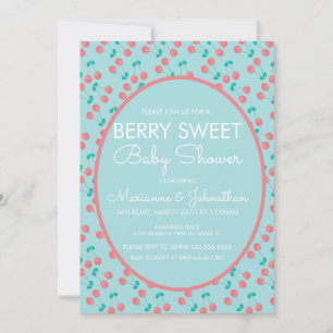 Aquarell-Kirschen Frucht Beere Rosa Babyparty Einladung