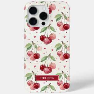Aquarell-Kirschen monogrammiert Case-Mate iPhone Hülle