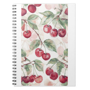Aquarell-Kirschmuster – Botanische Fruchtkunst Notizblock