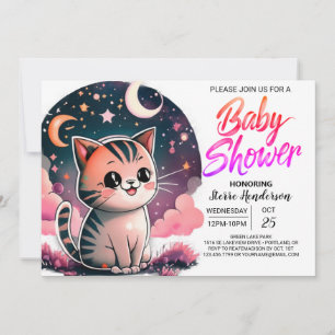 Aquarell Kitten Digital Baby Dusche Einladung