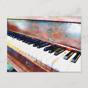 Aquarell Klavier Postkarte