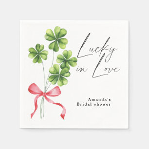Aquarell-Kleeband-Schleife Lucky in Love Brautpart Serviette