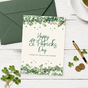 Aquarell-Kleeblatt-St.-Patrick-Karte Karte