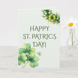 Aquarell-Kleeblatt-St.-Patricks-Tag-Karte Karte