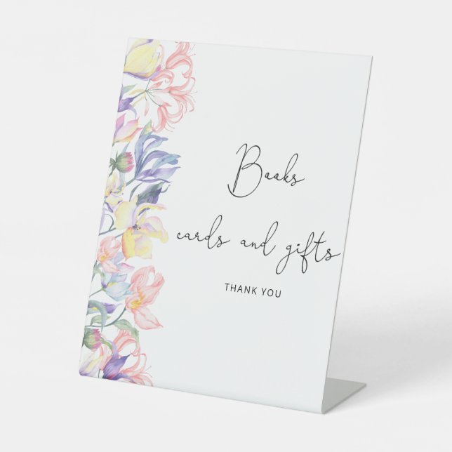 Aquarell kleine Blume Bücher und Geschenke Sockelschild (Vorderseite)