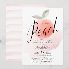 Aquarell Kleine Pfirsich Pink Baby Dusche Einladung