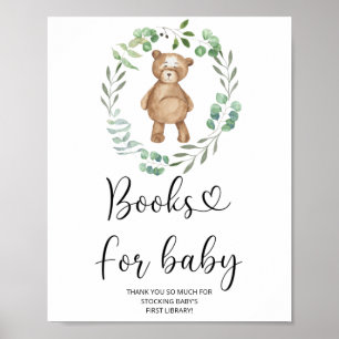 Aquarell kleiner Bär, Bücher für Baby Poster