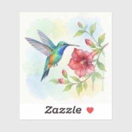 Aquarell Kleiner Kolibri Aufkleber