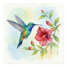 Aquarell Kleiner Kolibri