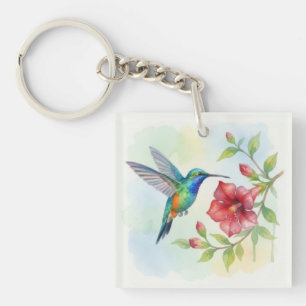 Aquarell Kleiner Kolibri Schlüsselanhänger