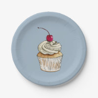 Aquarell-kleiner Kuchen mit Schlagsahne und