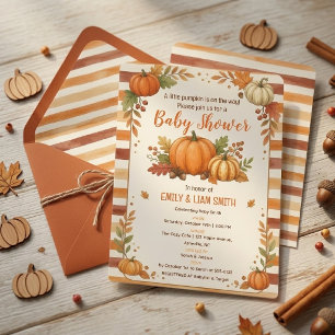 Aquarell-Kleiner-Kürbis-Herbst-Baby-Party Einladung