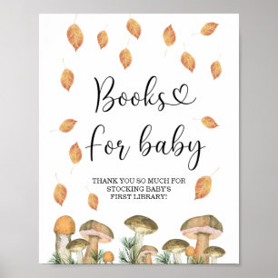 Aquarell kleiner Pilz, Herbstbücher für Baby Poster