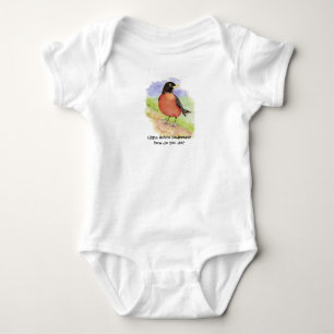 Aquarell Kleiner Rotkehlchen Robin wie geht es dir Baby Strampler