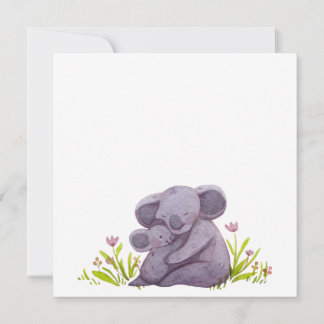 Aquarell-Koala-Familie Einladung