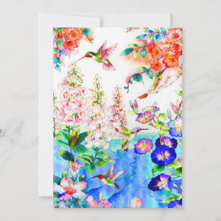 Aquarell Kolibri & Floral Einladung